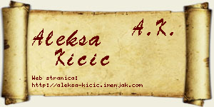 Aleksa Kičić vizit kartica